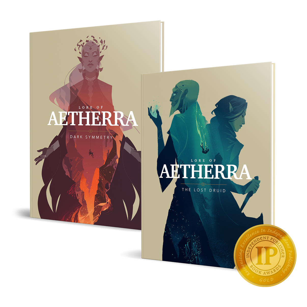 A photo of the Lore of Aetherra book bundle.