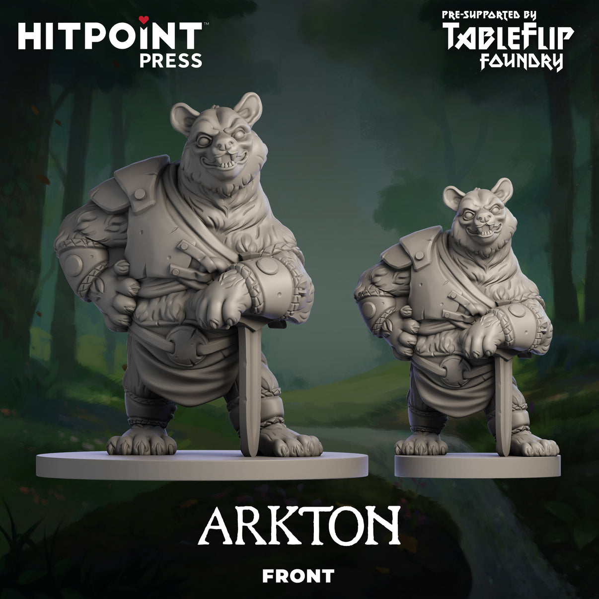 A prototype photo of the front of a Arkton figurine.