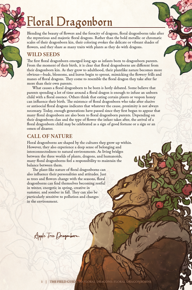 The Field Guide to Floral Dragons: Floral Dragonborns (PDF) – Hit Point ...