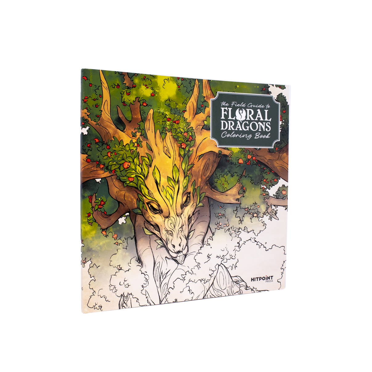 Floral Dragons coloring book with a dragon illustration on the cover