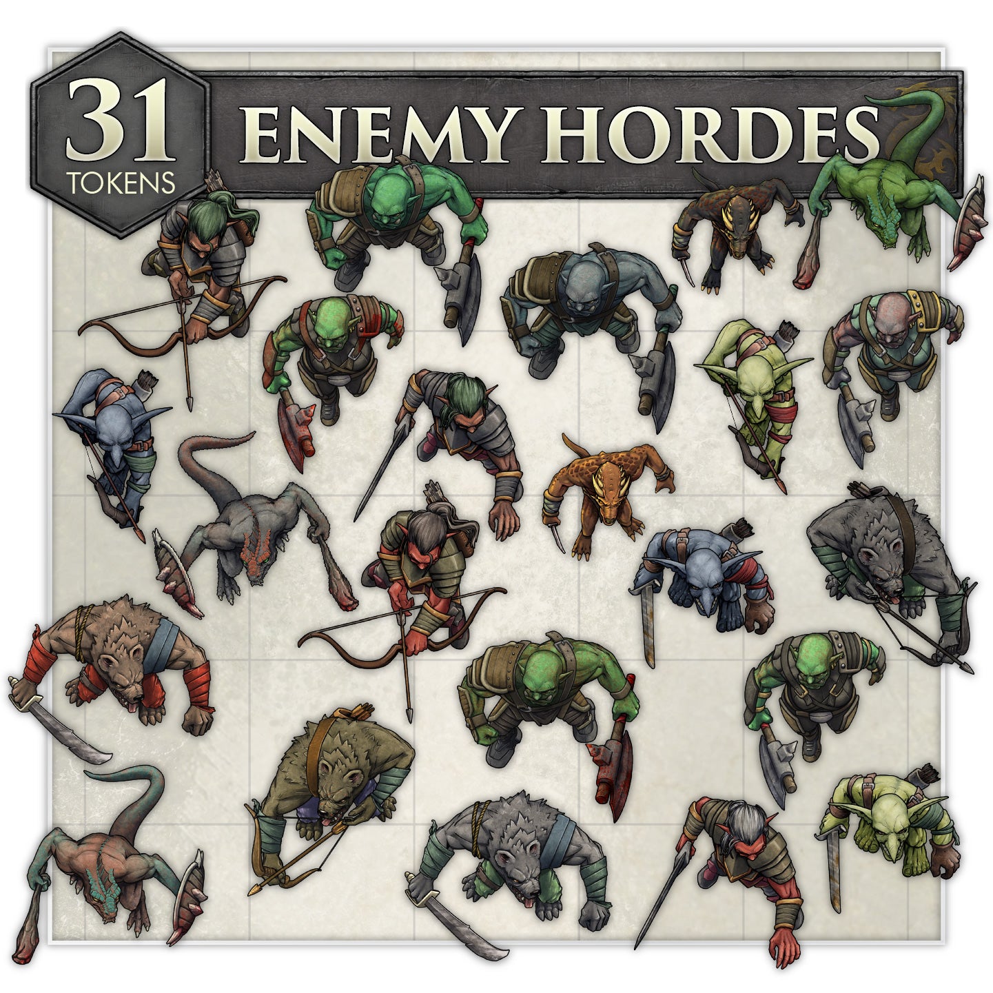 RPG Essential Tokens - Enemy Hordes Set (Digital for VTT) – Hit Point Press