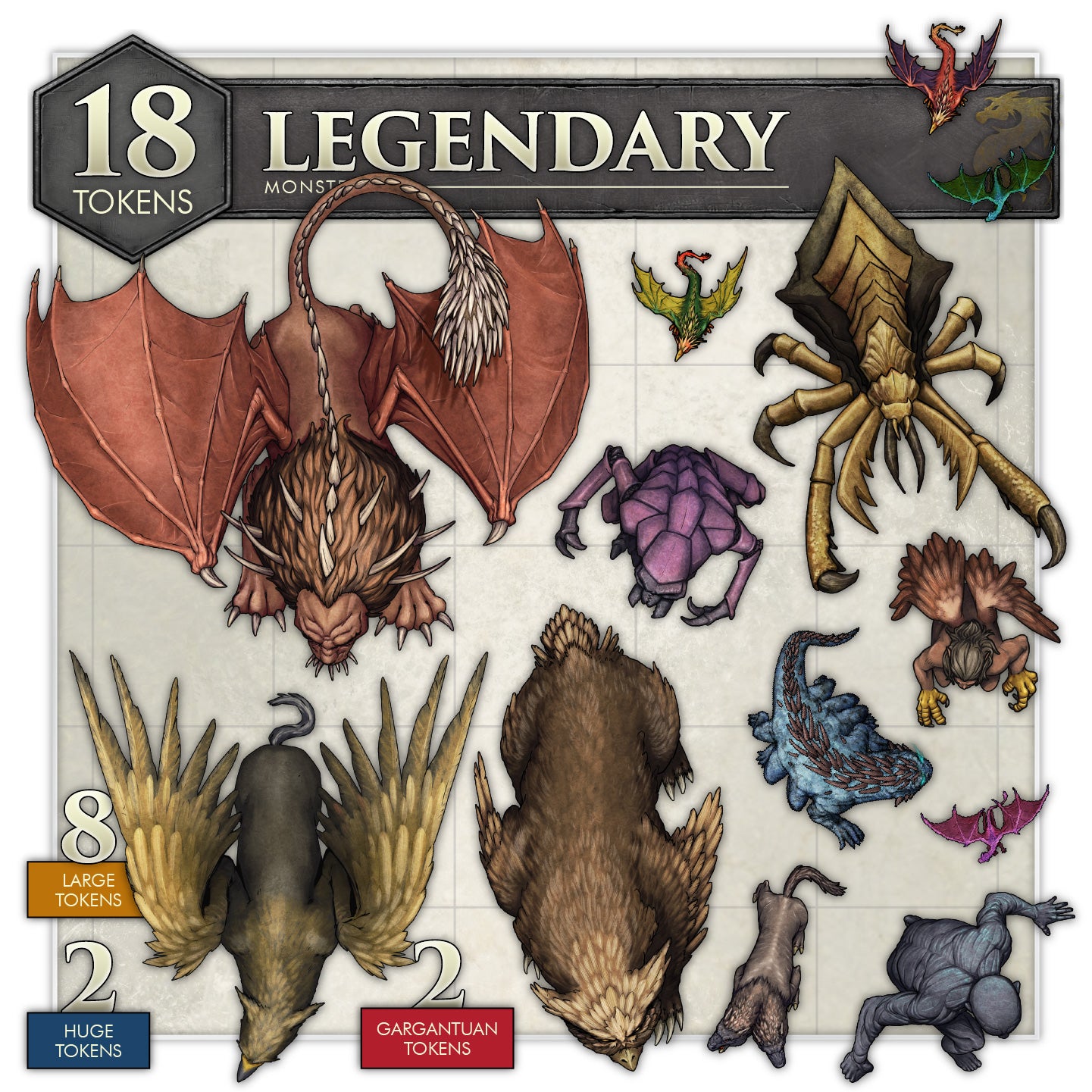 RPG Essential Tokens - Legendary Set (Digital for VTT) – Hit Point Press