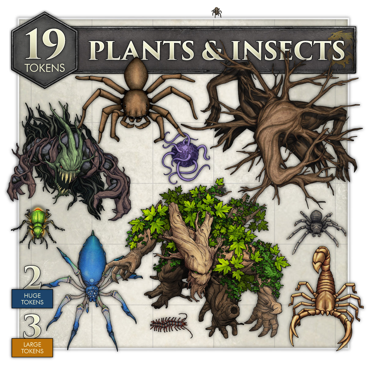 Insect Token Generators Splattered Ink Games RPG Essential Tokens - Insects & Plants Set (Digi ...