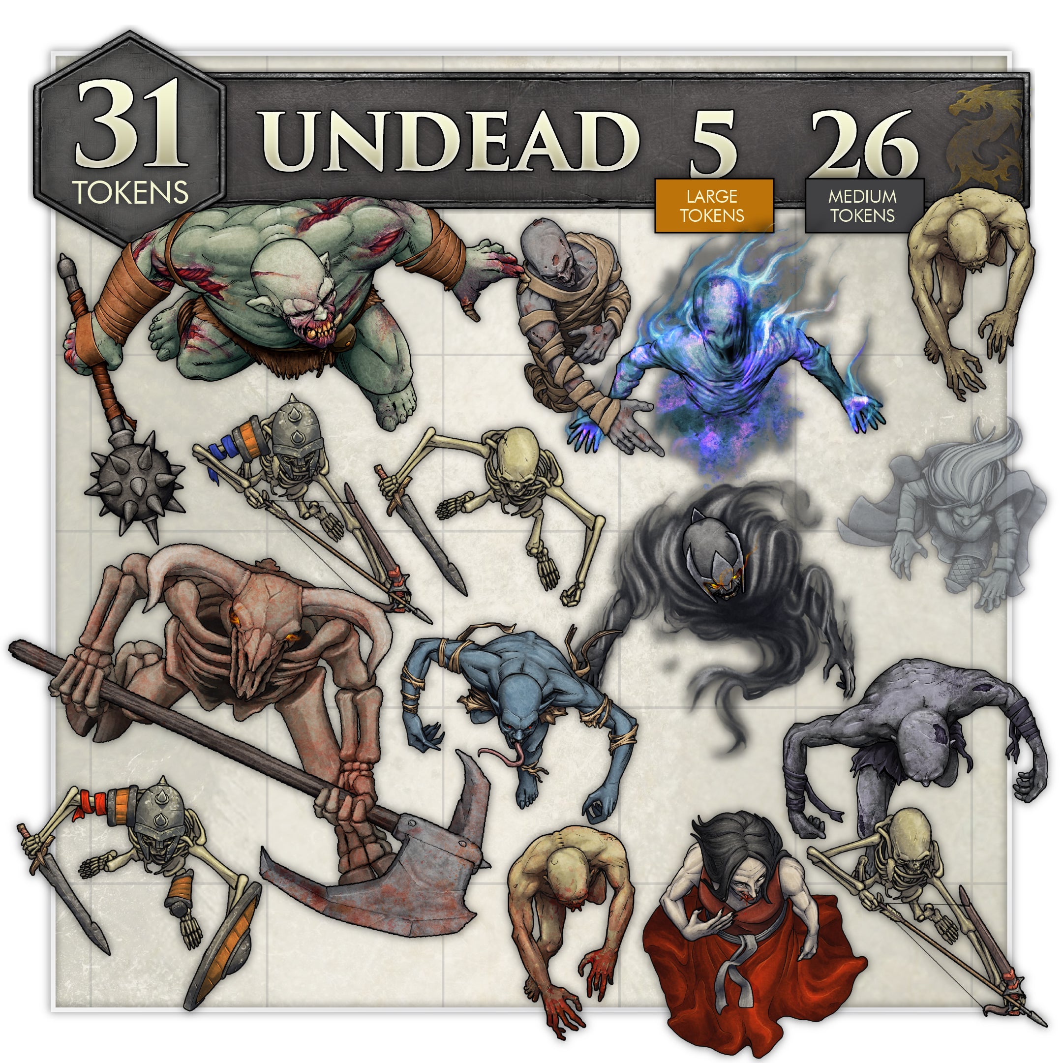 Splattered Ink Games RPG Essential Tokens - Undead Set (Digital) – Hit ...