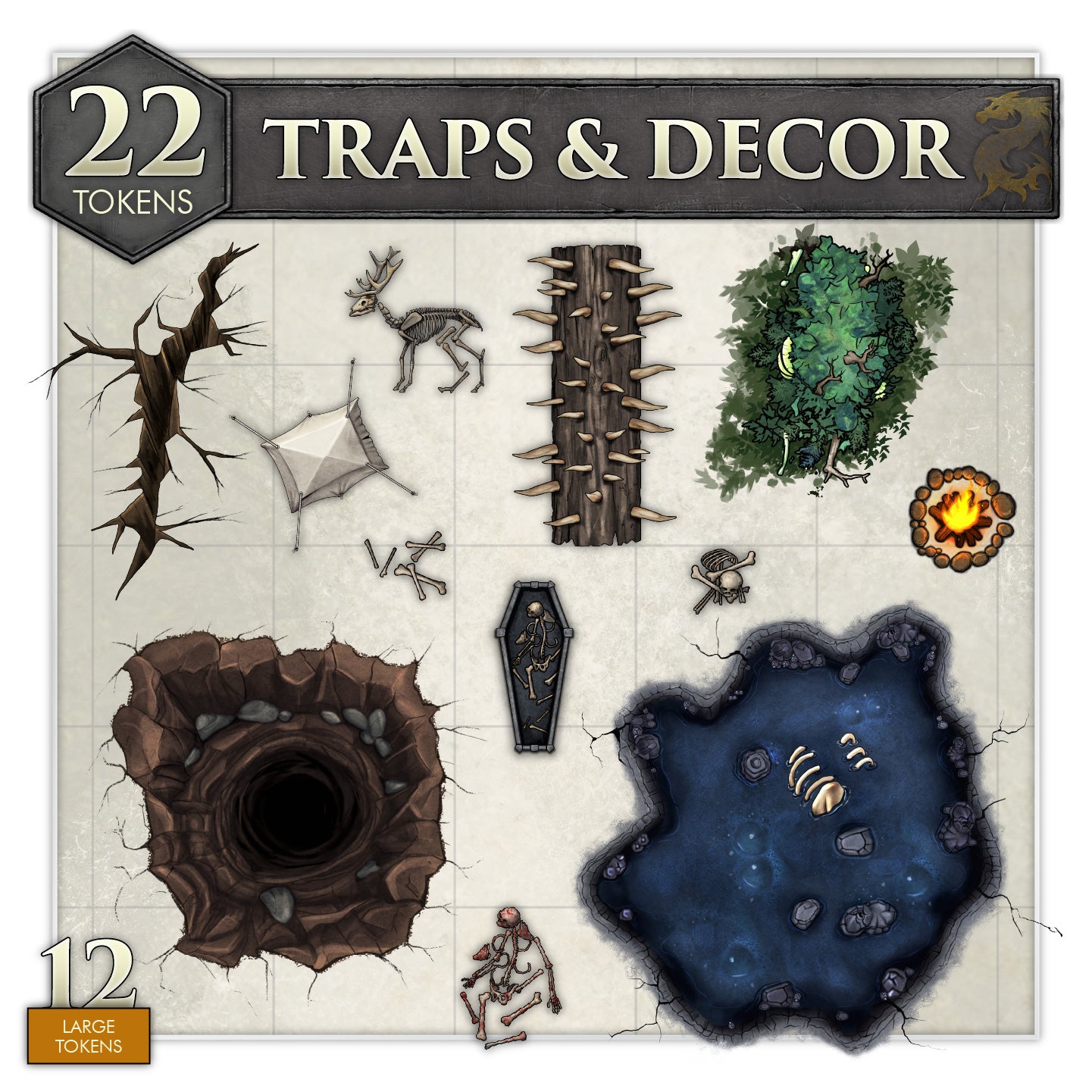 RPG Essential Tokens - Traps & Decor Set (Digital for VTT) – Hit Point ...